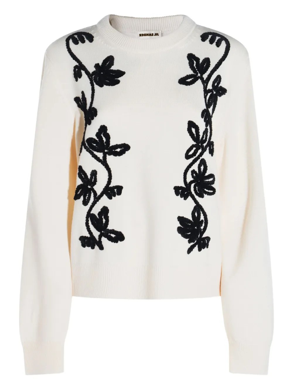 Jil Sander embroidered wool jumper Wit