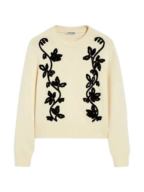 Jil Sander 자수 울 스웨터