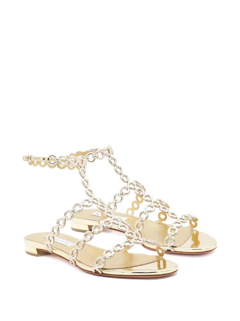 Shop Aquazzura Infinity Chain Flat Sandals