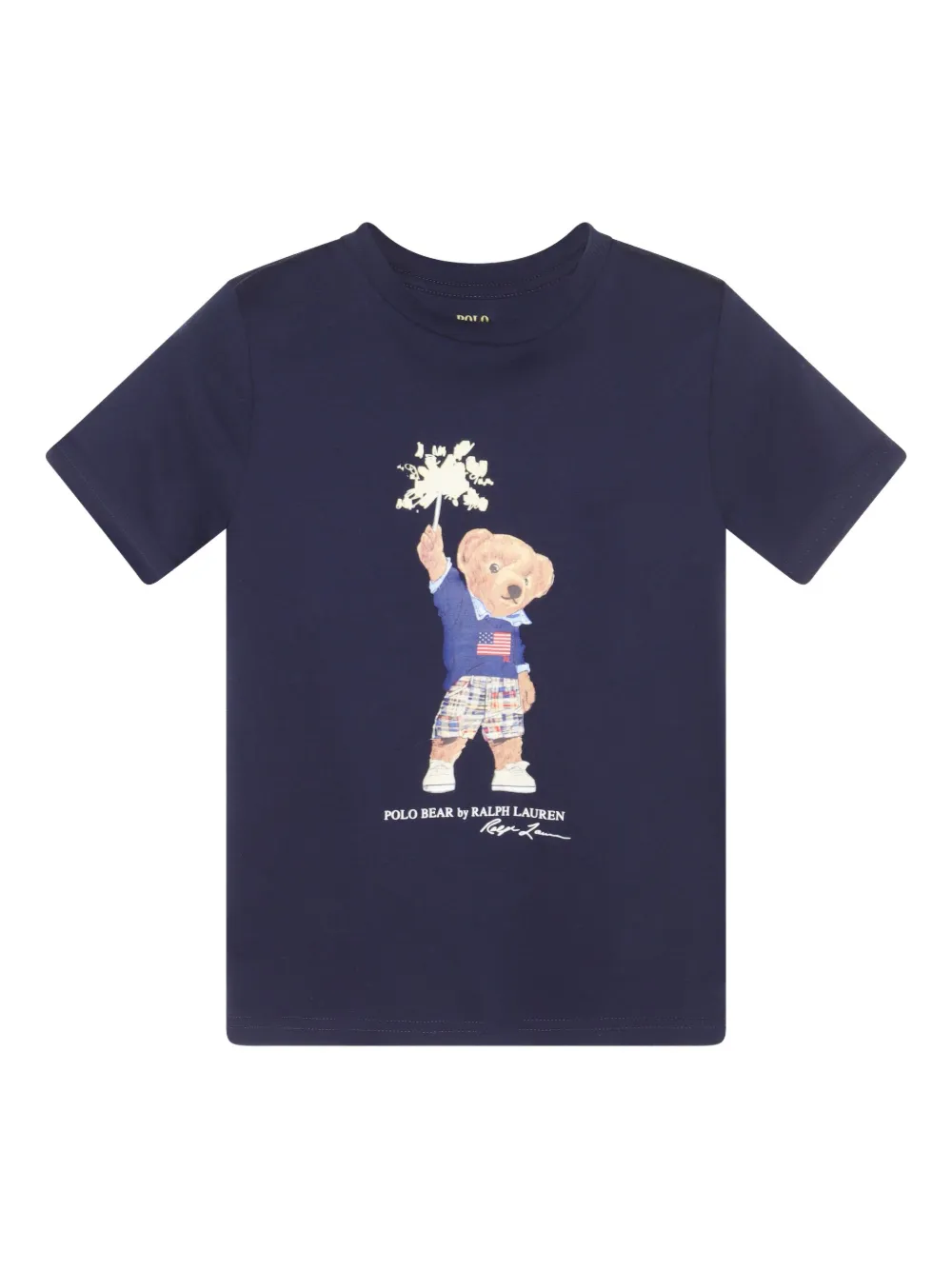 POLO RALPH LAUREN KIDS T-shirt met teddybeerprint Blauw