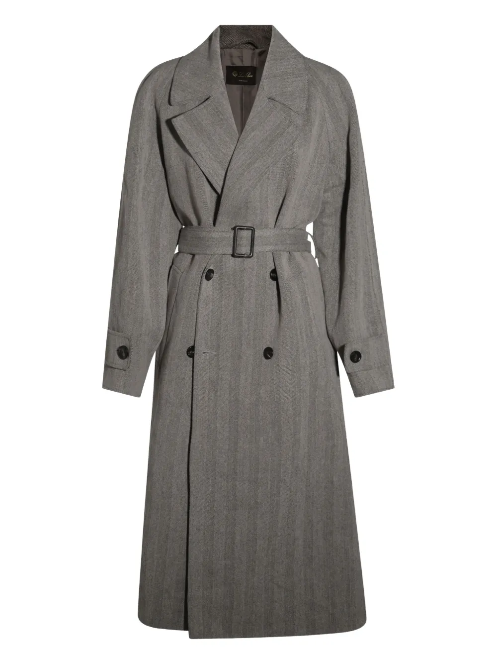 Loro Piana Trenchcoat met dubbele rij knopen Grijs