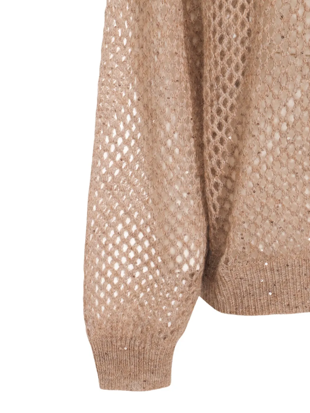 Brunello Cucinelli Rustic Dazzling Net Sweaters And Cardigans Beige