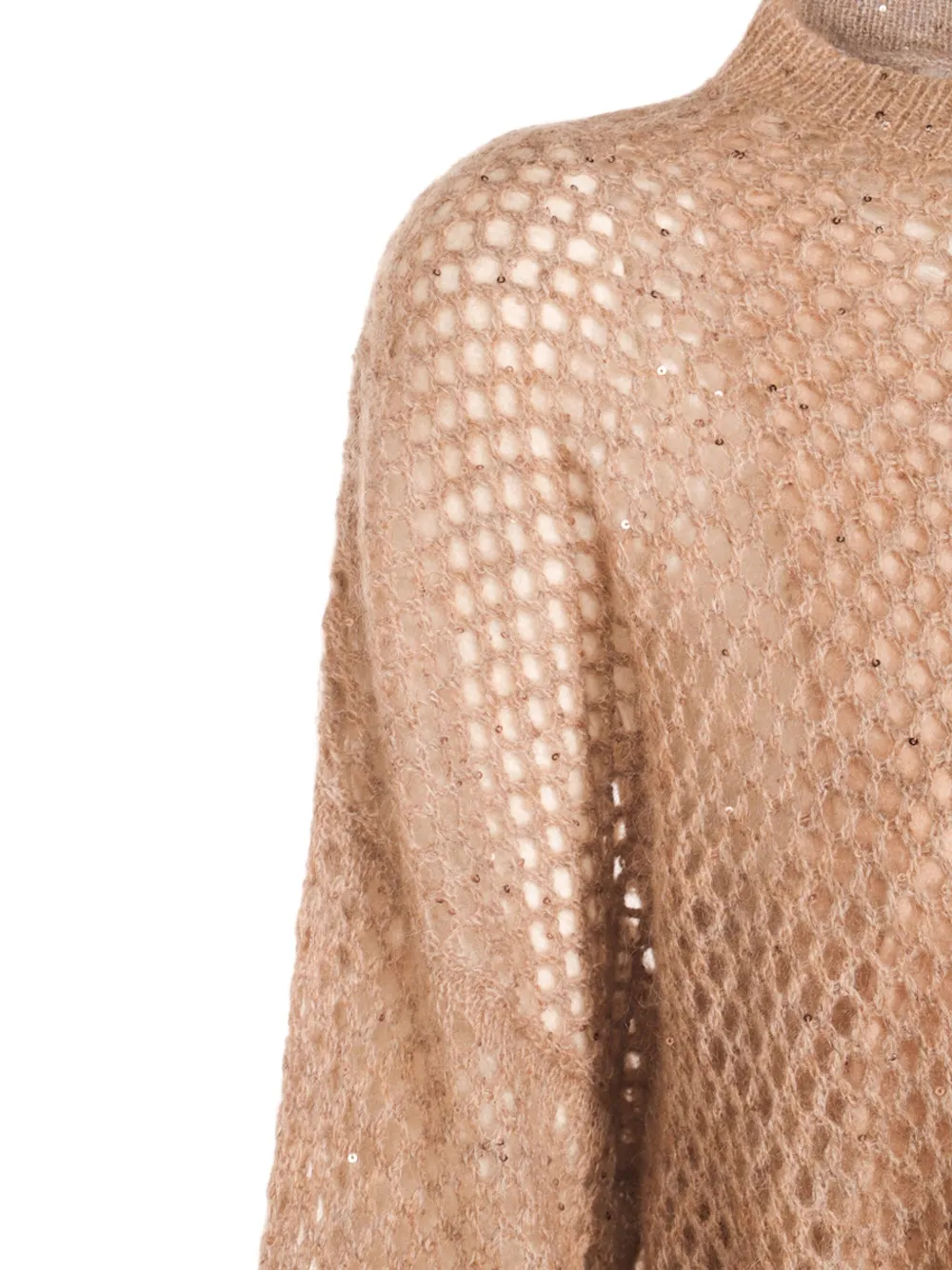 Brunello Cucinelli Hazelnut Color Midi Dress With Waist Belt