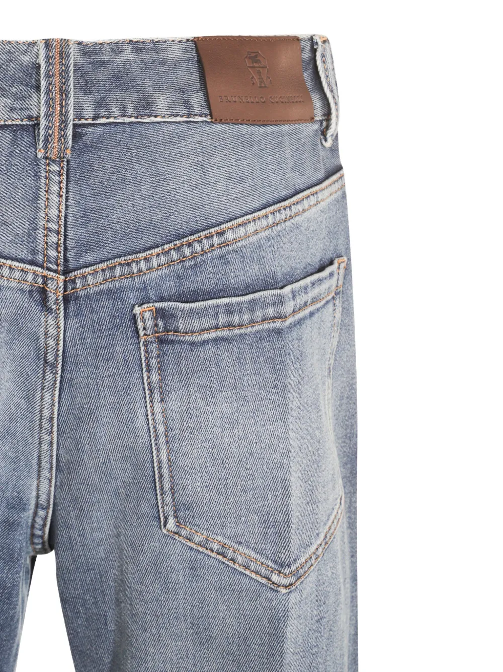 Brunello Cucinelli Jeans met persplooi Blauw