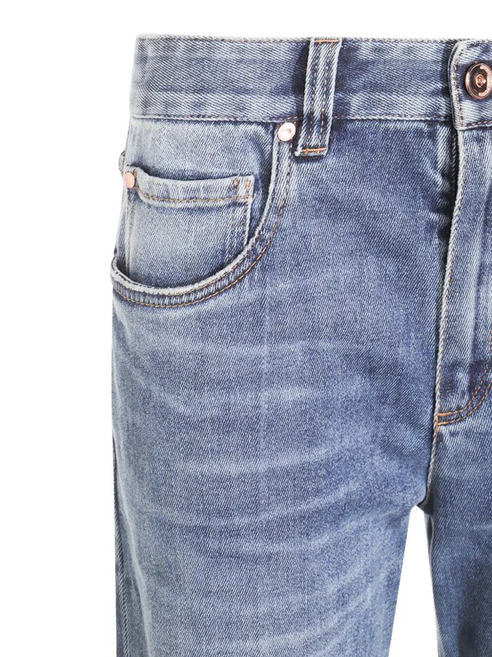 Brunello Cucinelli Jeans met persplooi Blauw
