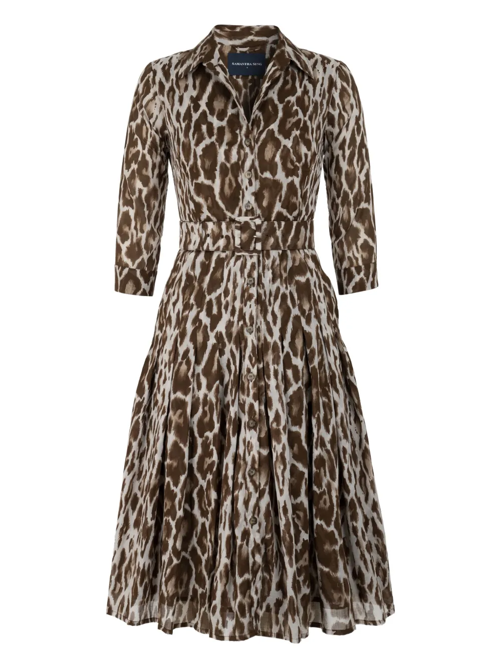 Audrey leopard-print belted dress