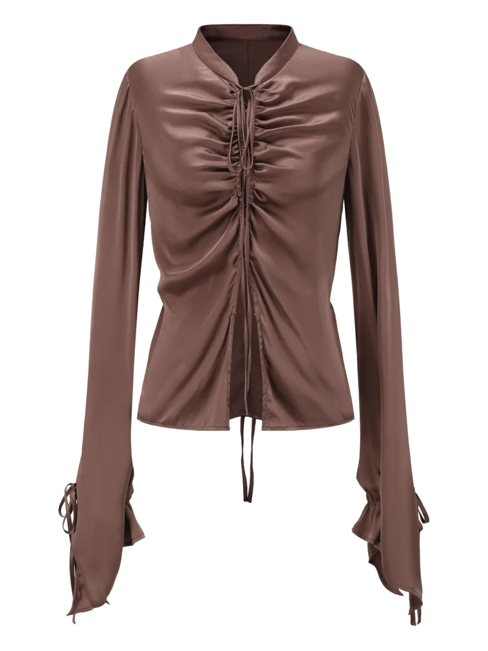 OUDE WAAG satin blouse | Brown | Image 1