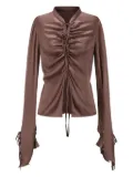 OUDE WAAG satin blouse - Brown