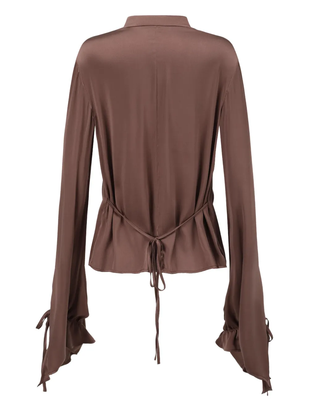 OUDE WAAG satin blouse - Bruin