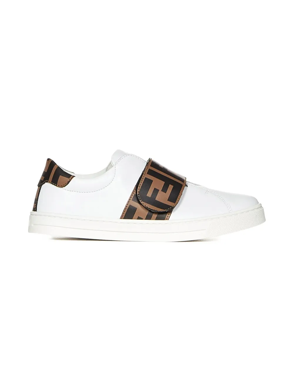 Fendi Kids Sneakers met logoband - Wit