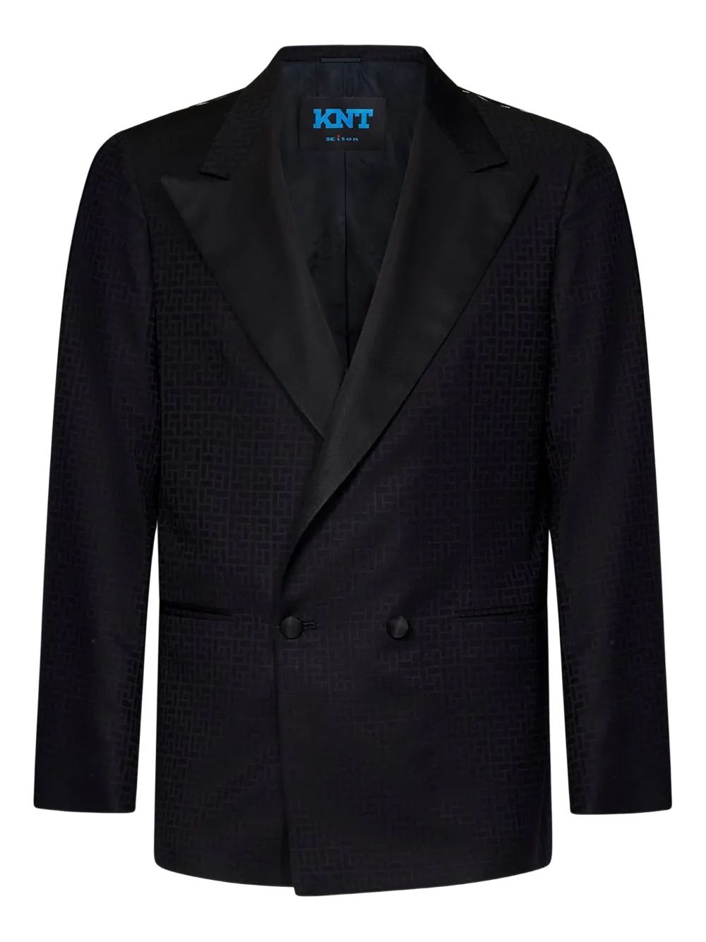 Kiton Blazer met geometrisch patroon en puntige revers Zwart