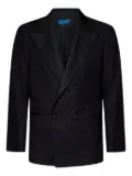 Kiton peak-lapel geometric-pattern blazer - Black