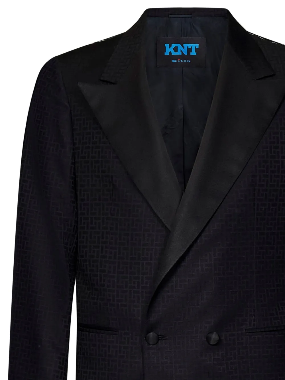 Kiton Blazer met geometrisch patroon en puntige revers Zwart