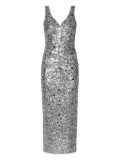 Zuhair Murad Silver tile-embellished sweetheart maxi dress