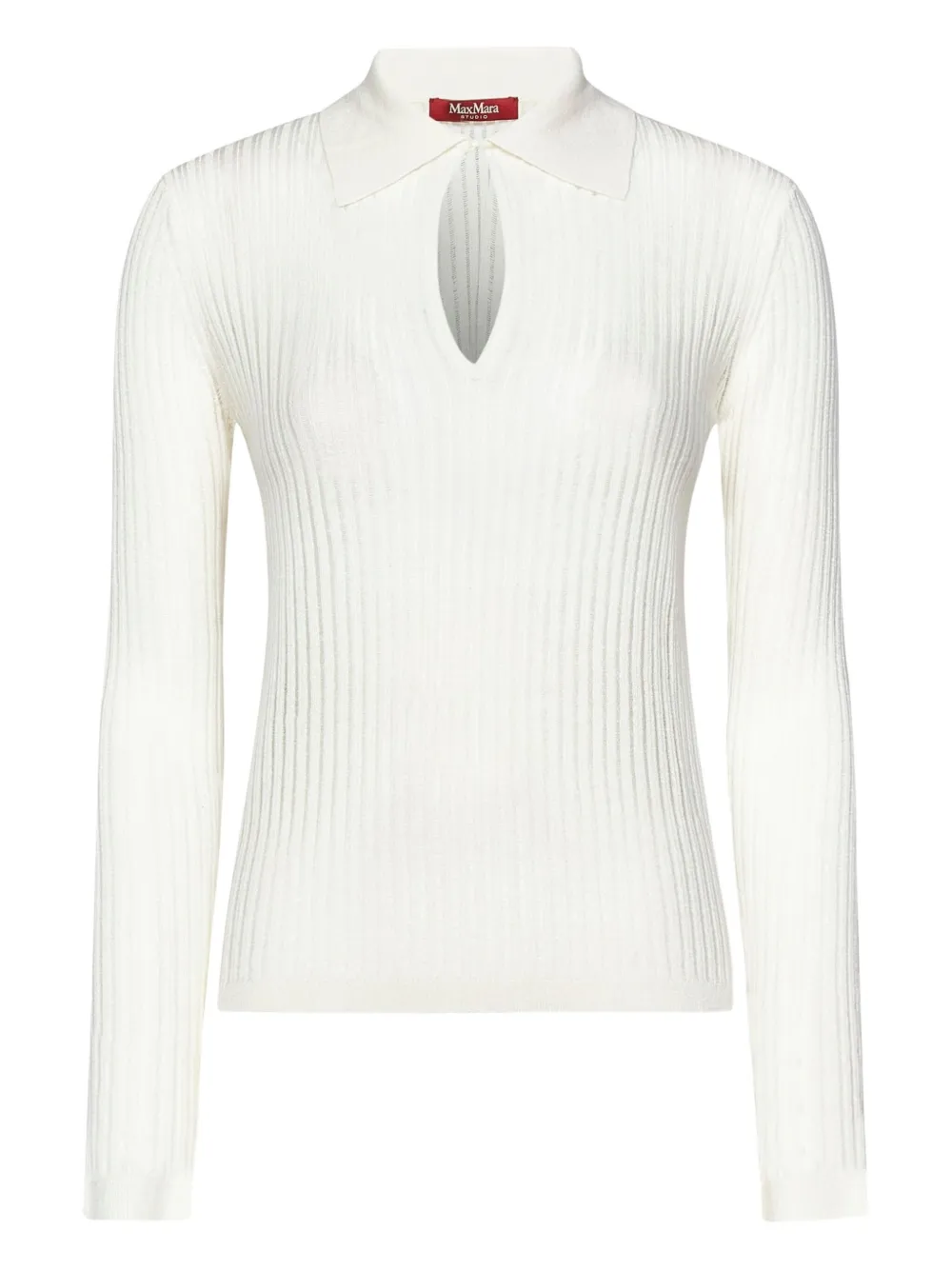 Max Mara top tejido de canalé | blanco | Image 1