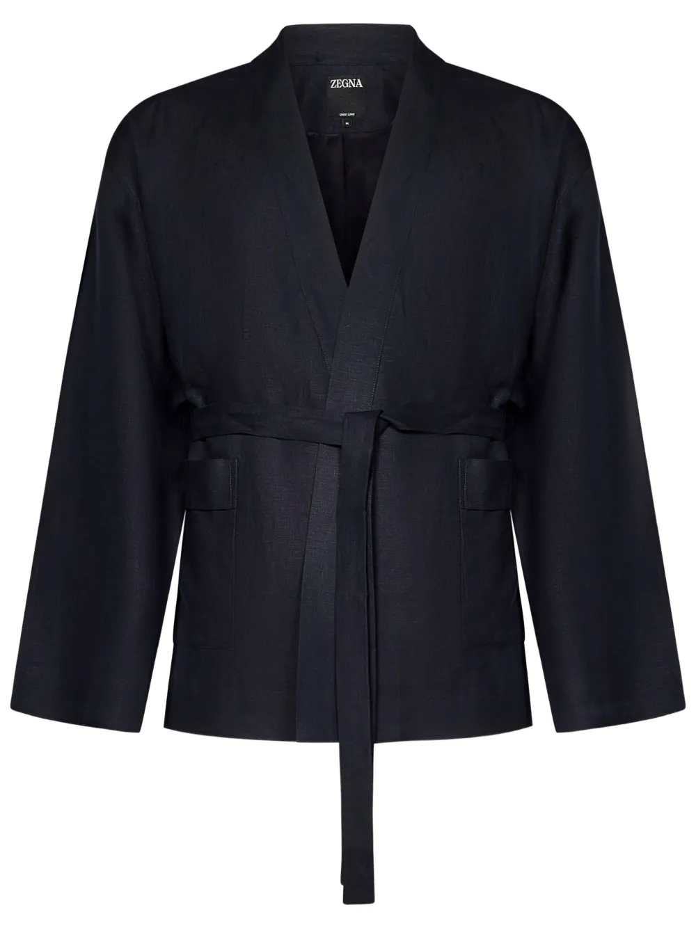 Zegna linen belted pyjama top | azul | Image 1