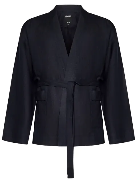 Zegna linen belted pyjama top