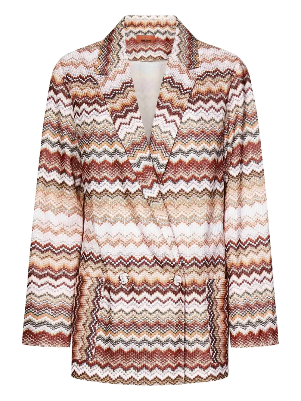 Missoni Zigzag-pattern double-breasted blazer | Brown | Image 1