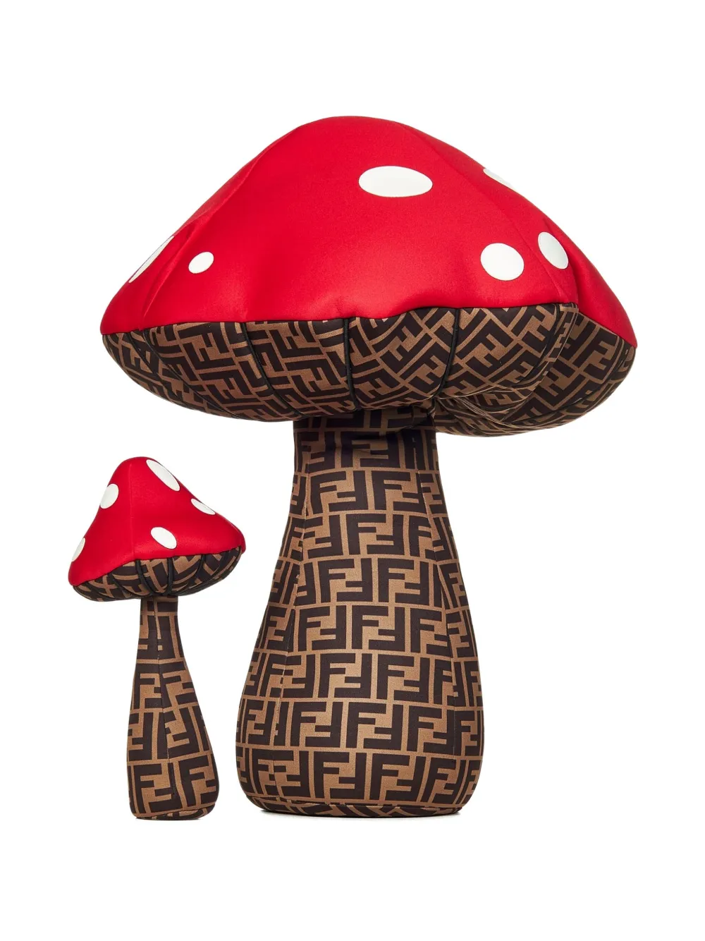 Fendi Kids Twee paddestoel knuffels met FF-logo Rood