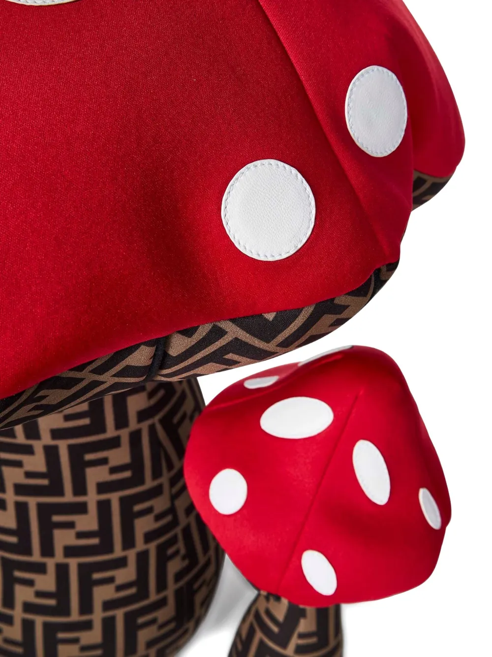 Fendi Kids Twee paddestoel knuffels met FF-logo Rood
