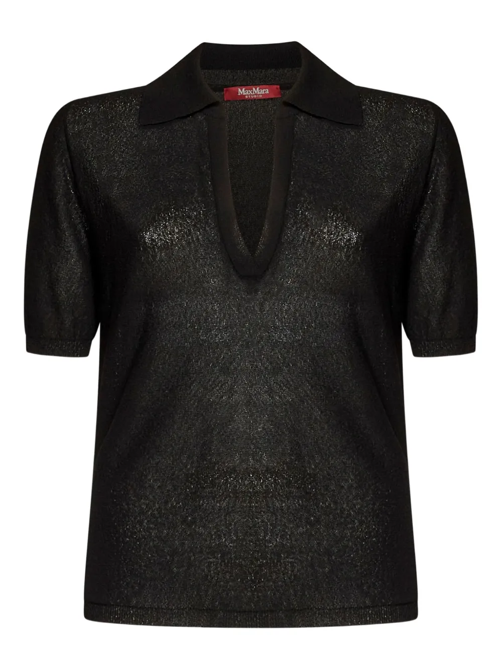 Max Mara polo-collar knitted top - ブラック Max Mara polo-collar knitted top - ブラック