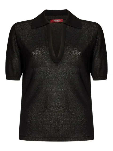 Max Mara polo-collar knitted top