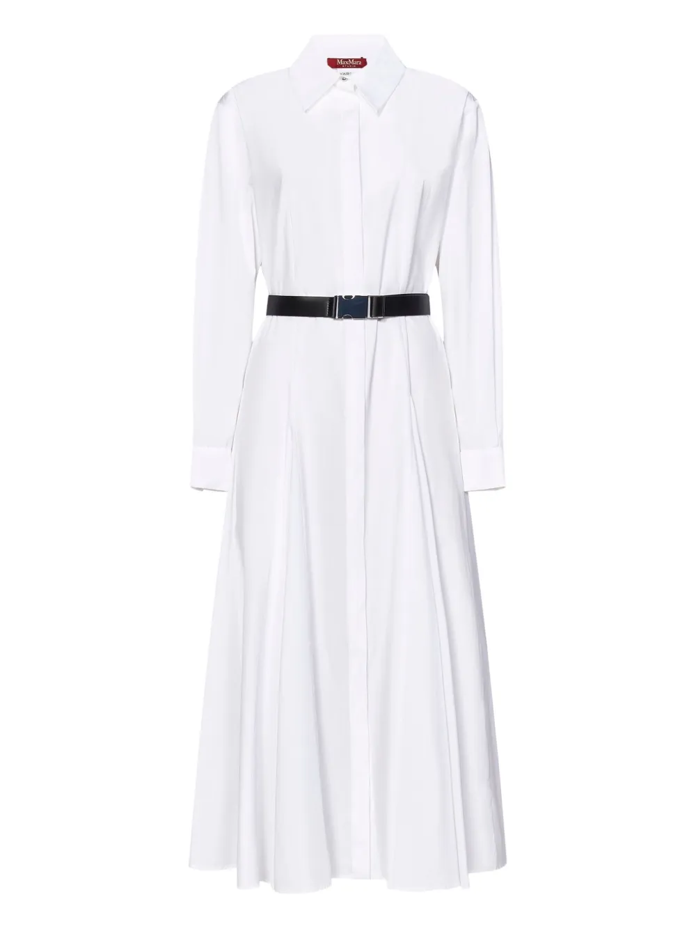 Max Mara gabardine shirt midi dress Wit