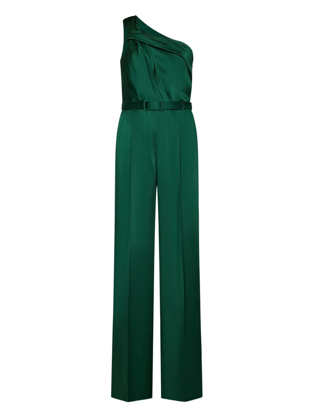 asymmetrical belt-detail jumpsuit
