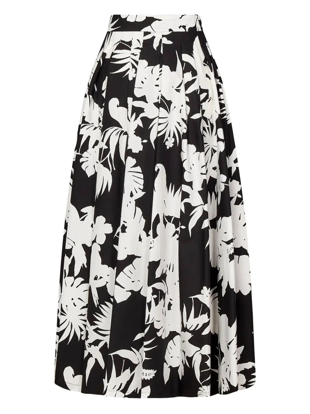 Max Mara floral-print pleated skirt - Zwart