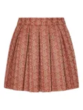 Lacoste geometric-patterned pleated skirt - Brown