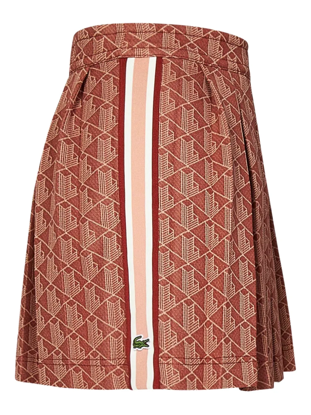 Lacoste Plooirok met geometrisch patroon Bruin