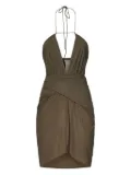 Amazuìn halterneck ruched mini dress - Green