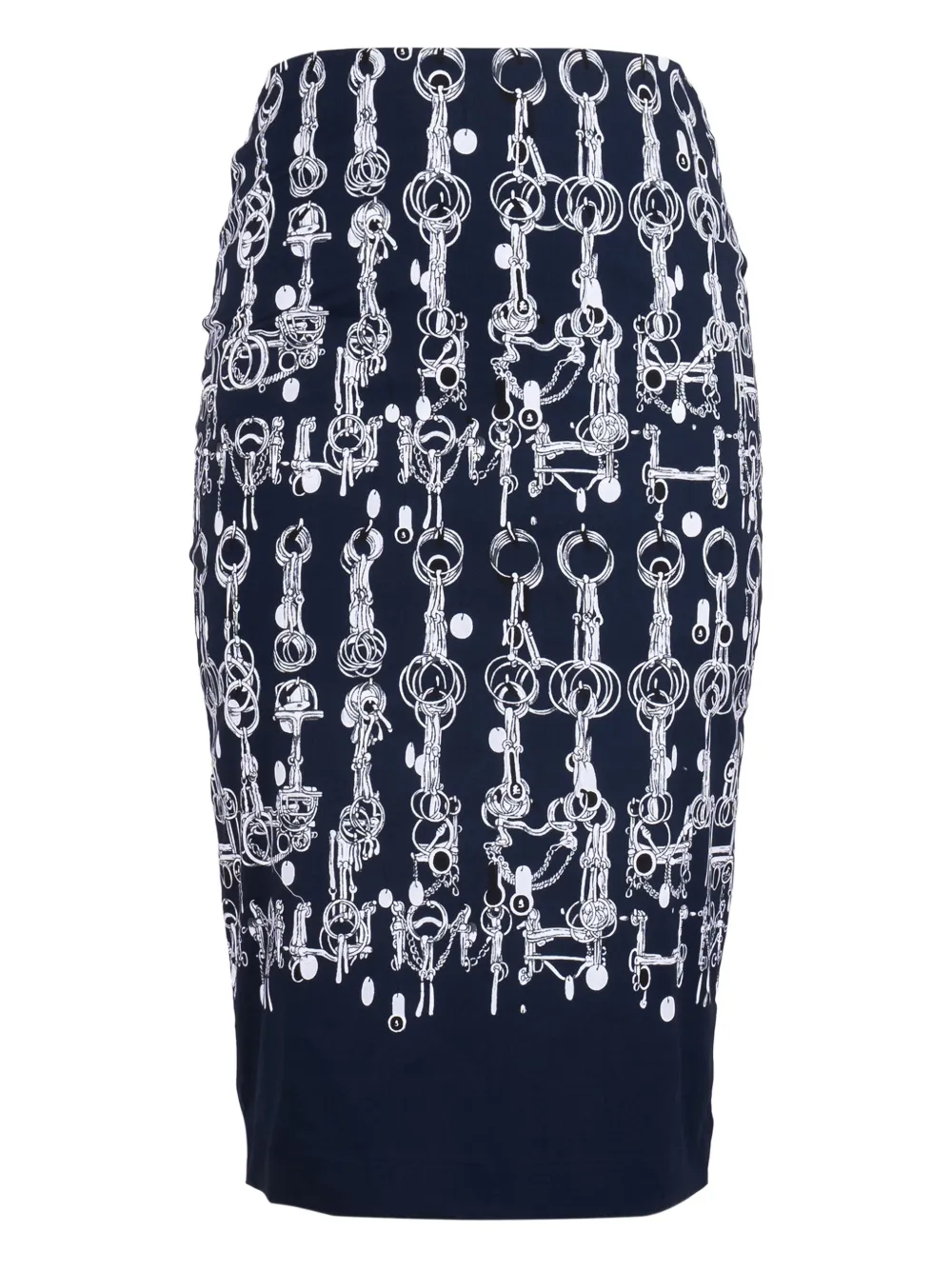 Samantha Sung chain-link print pencil skirt - Blu