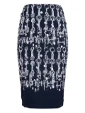 Samantha Sung chain-link print pencil skirt - Blue