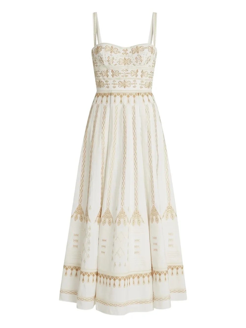 Emporio Sirenuse Elida Embroidered Sundress In Neutral