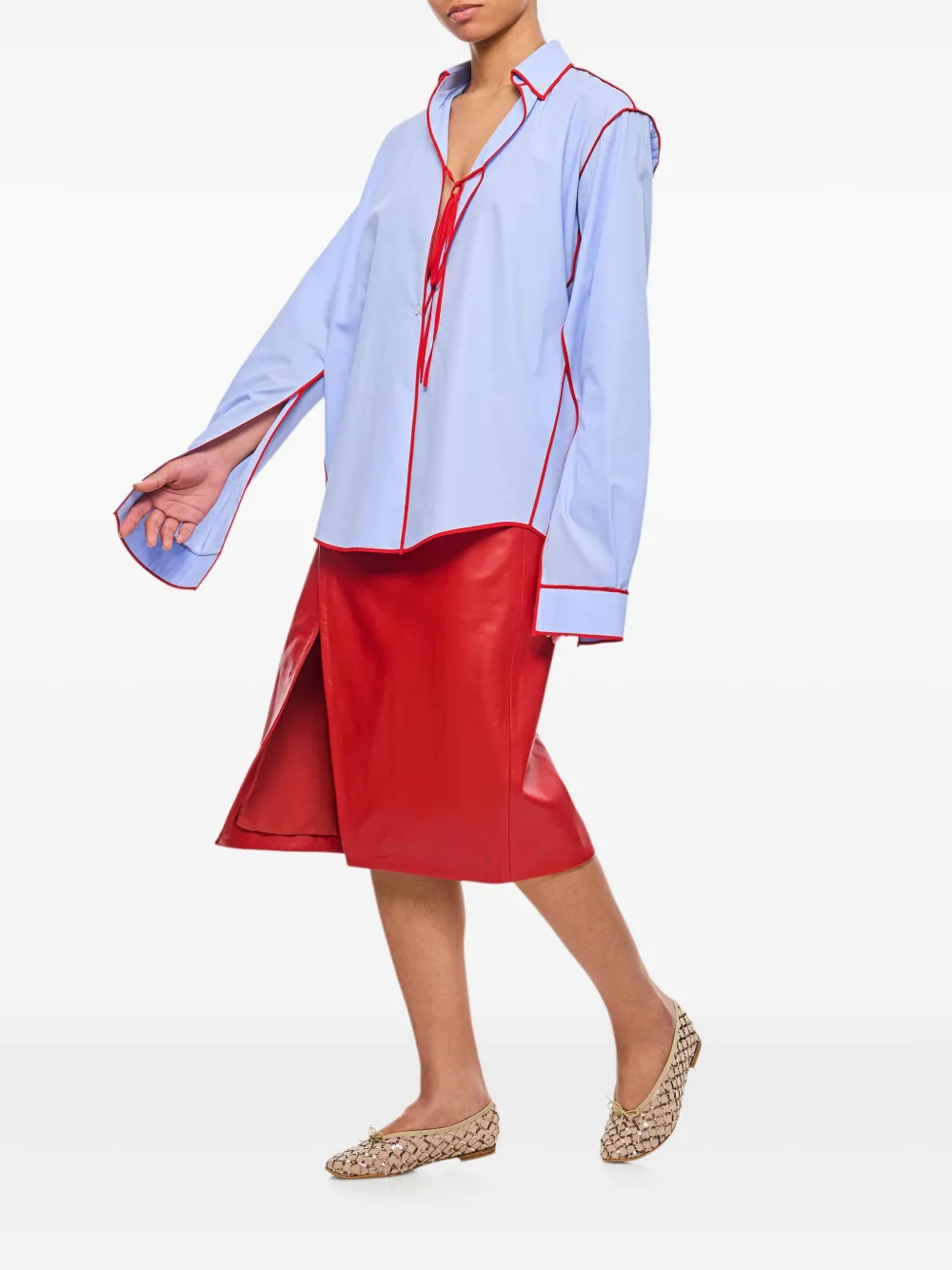 Jejia Blouse met afwerking - Blauw