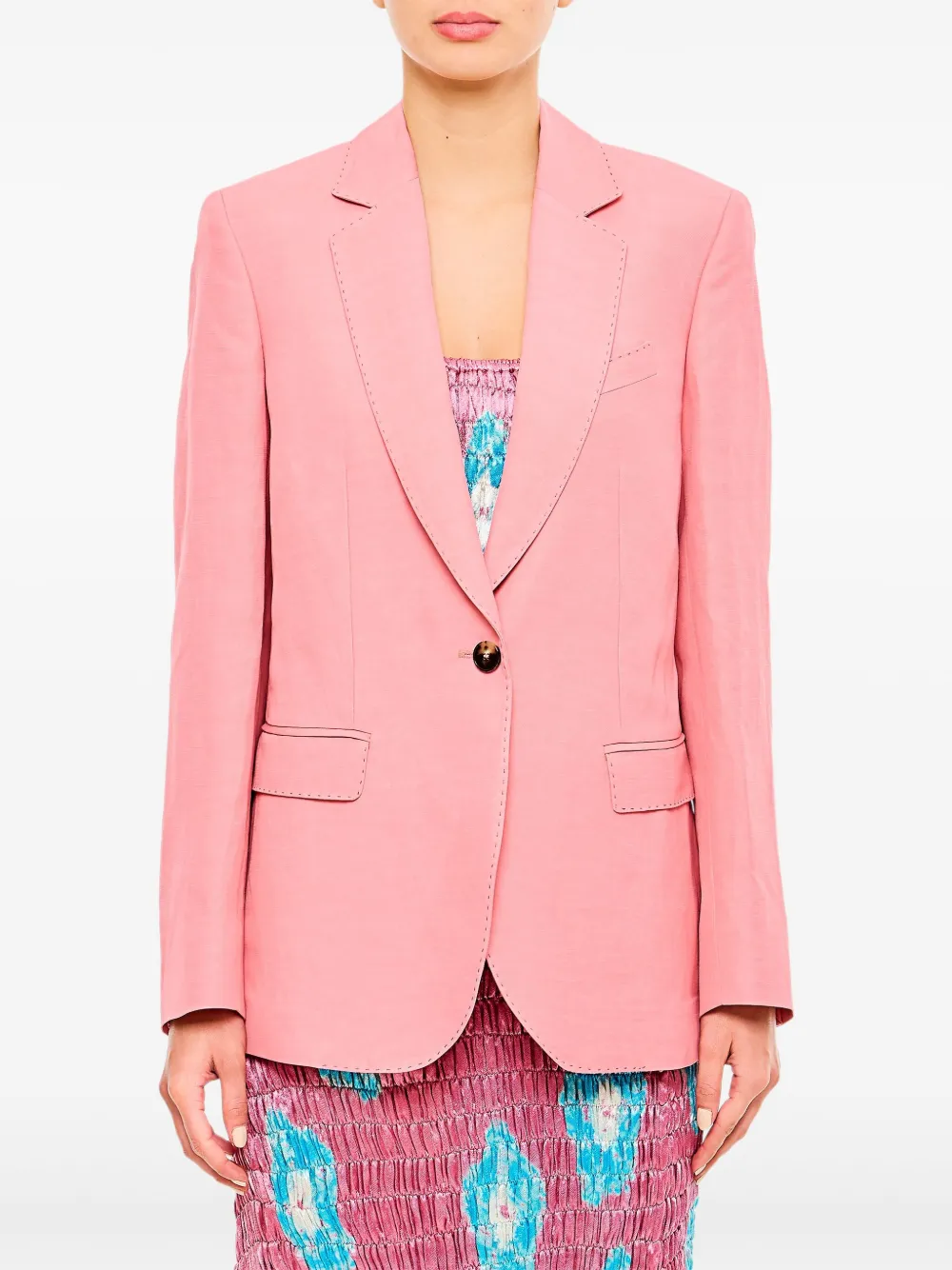 Alberto Biani single-breasted blazer Roze