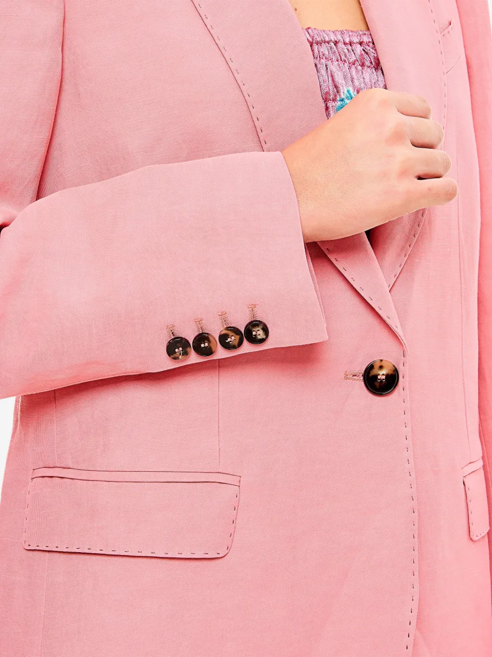 Alberto Biani Blazer met enkele rij knopen Roze
