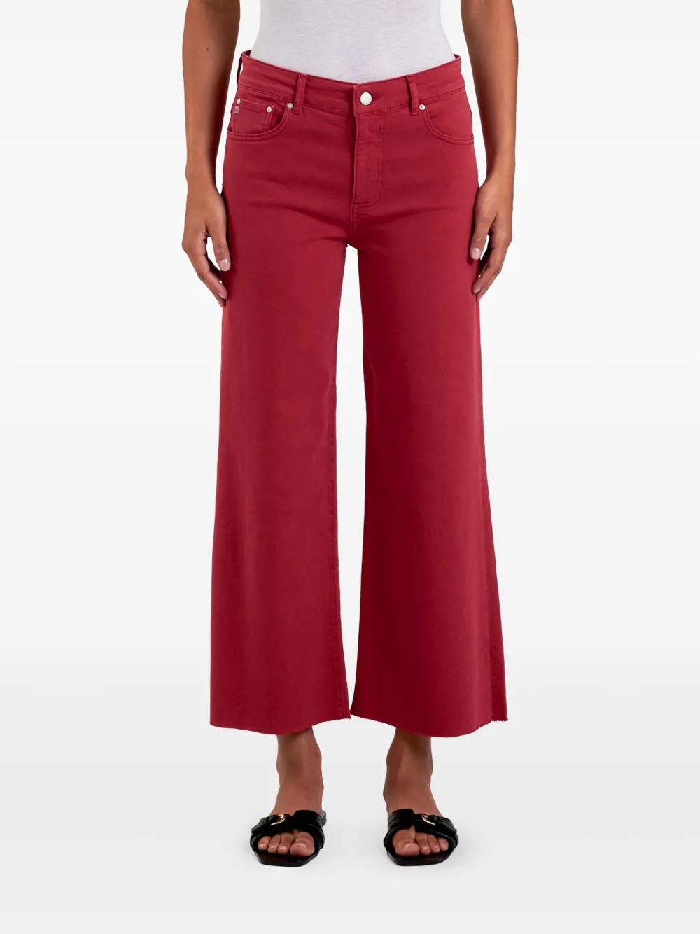 cotton-blend cropped jeans