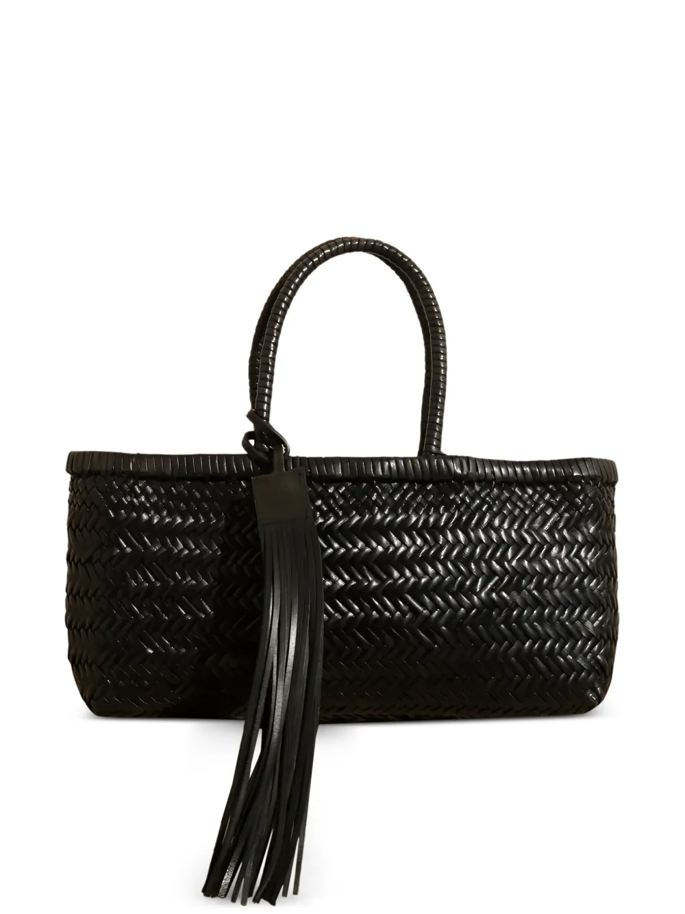 Manebi Knot leather tote bag - ブラック Manebi Knot leather tote bag - ブラック