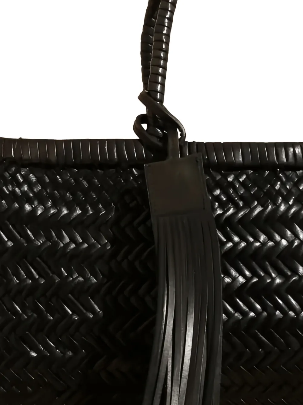 Manebi Knots leren shopper - Zwart