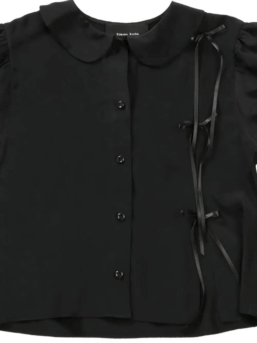 Simone Rocha bow-embellished shirt - Zwart