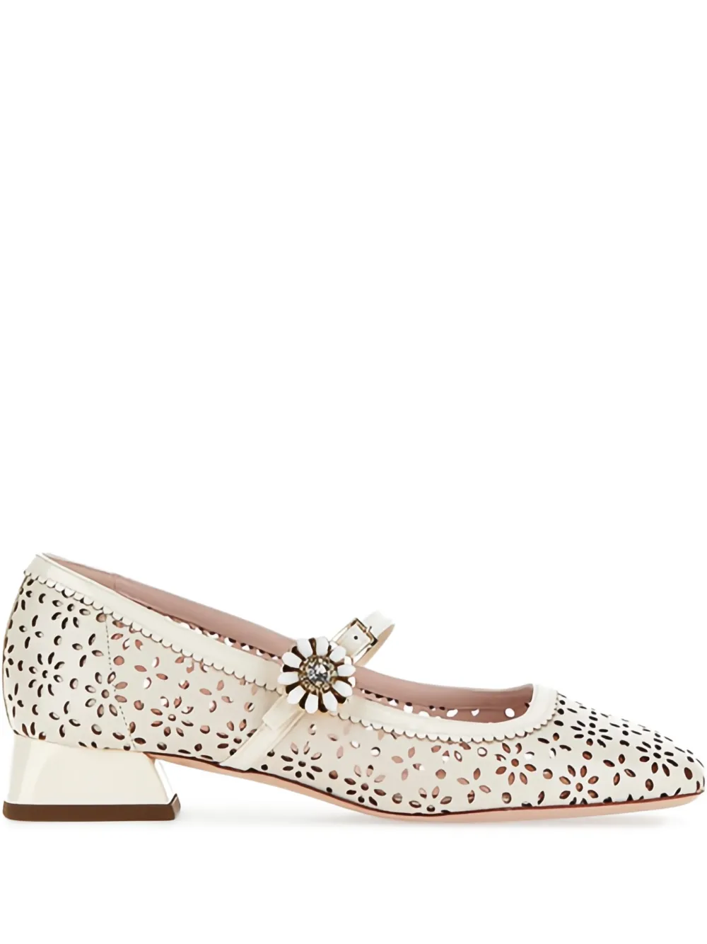 Roger Vivier zapatillas con corte a láser y tacón de 25mm | neutro | Image 1