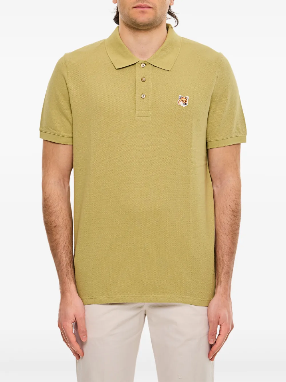 Maison Kitsuné Poloshirt mit Fuchs-Patch | Grün | Image 1