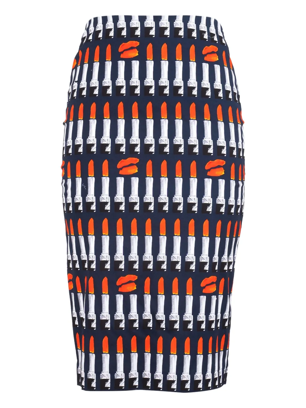 Samantha Sung Chloe lipstick-print pencil skirt - Blu