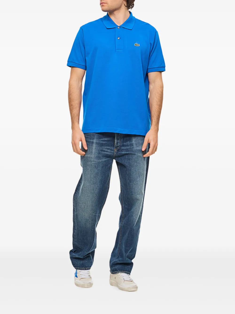 Lacoste Poloshirt met logo-applicatie - Blauw