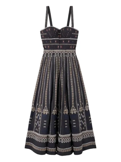 Emporio Sirenuse embroidered bustier midi dress