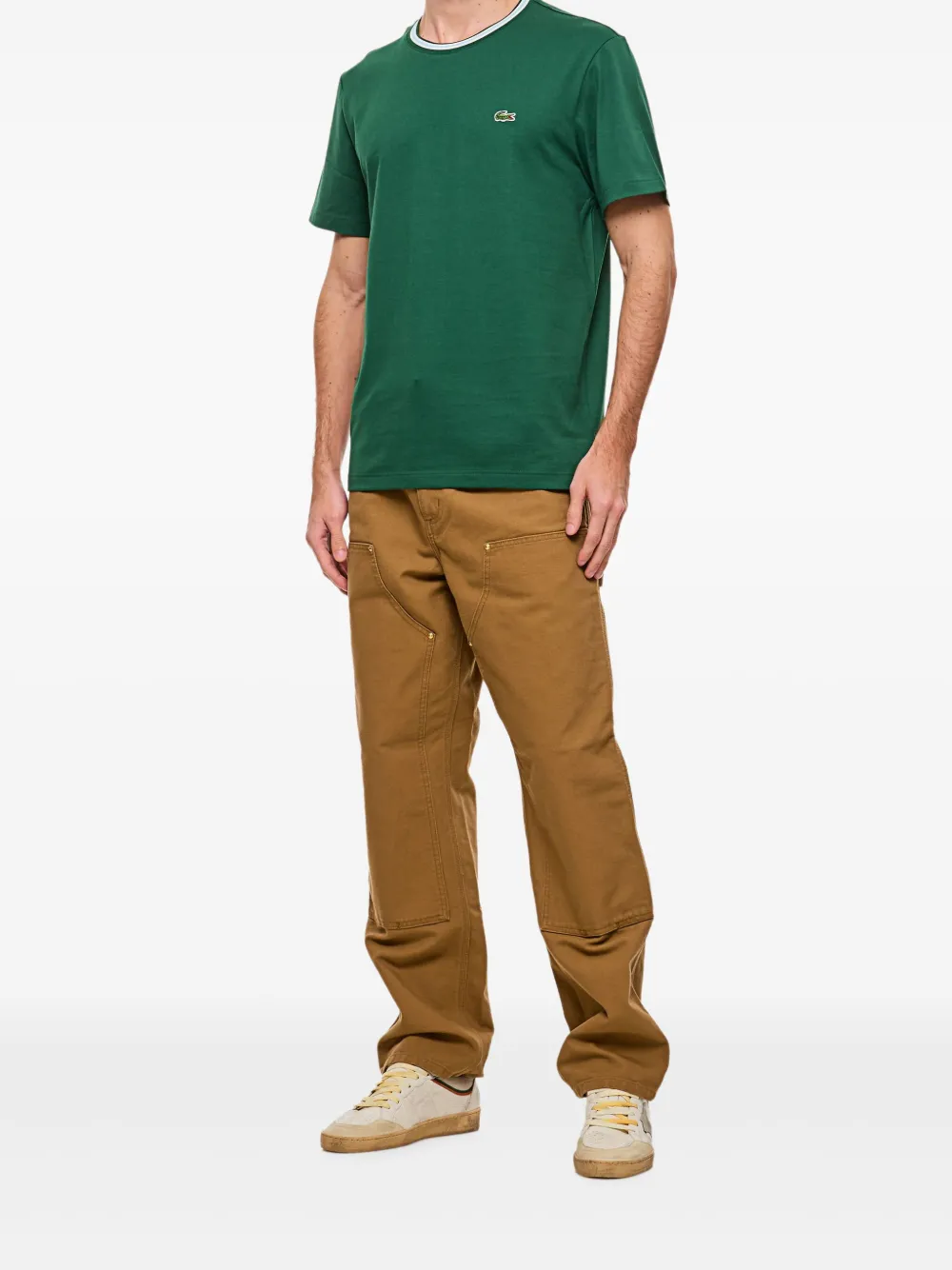 Lacoste T-shirt met geborduurd logo - Groen