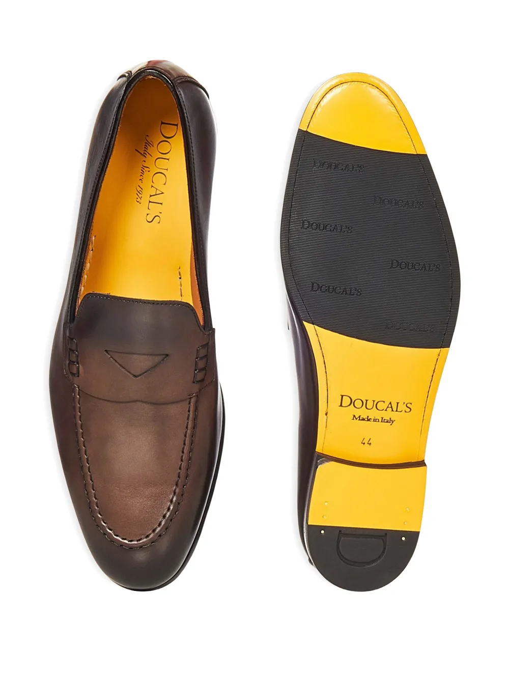 Doucal's Leren penny loafers Bruin
