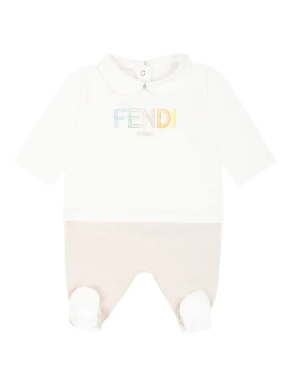 Fendi Kids rounded-collar gift set (set of three) Beige